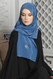 Picture of Indigo blue silk shawl
