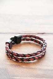 Picture of Handmade Double Hook Leather Bracelet