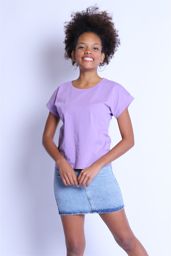 Picture of Purple round neck women's T-shirt