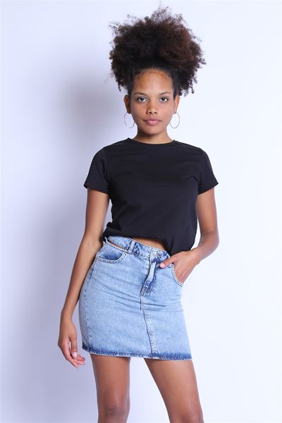 Picture of Black Women's Round Neck T-shirt