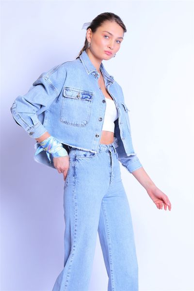 Picture of Navy blue jeans jacket for women