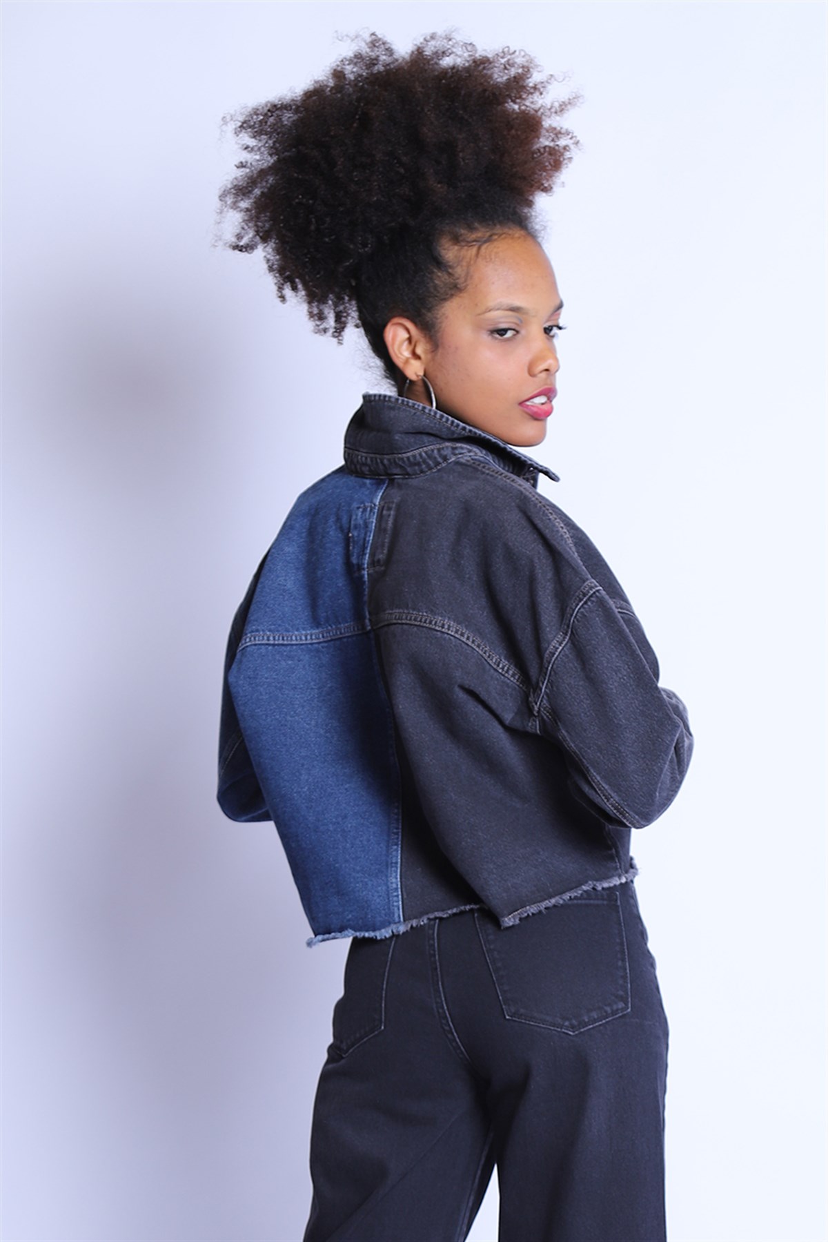 1990's Two-toned Denim & Twill Jacket | Boardwalk Vintage