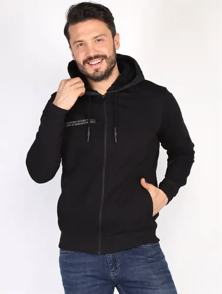 Picture of Men's sweatshirt with a hood and a zipper