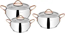 Picture of Plain copper deep pots cookware set 6 pieces