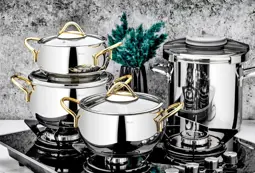 Picture of Plain gold deep pots cookware set 6 pieces