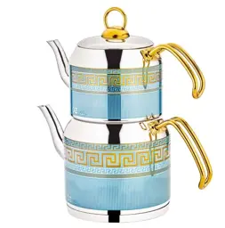 Picture of Small size turquoise gold teapot