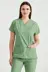 Terikoton İnce Kumaş Cerrahi Takım Fıstık Yeşil Renk V Yaka Forma resmi