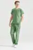 Terikoton İnce Kumaş Cerrahi Takım Fıstık Yeşil Renk V Yaka Forma resmi