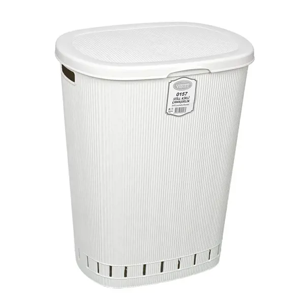 Picture of White plastic laundry basket