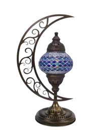 Show details for Mosaic table lamp in the shape of the moon Tarik