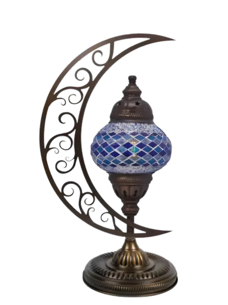 Picture of Mosaic table lamp in the shape of the moon