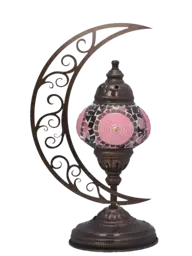 Show details for Mosaic table lamp in the shape of the moon Tarik
