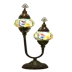 Mozaik çift cam masa lambası resmi