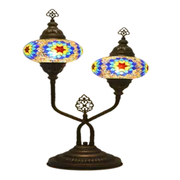 Show details for Mosaic double glass table lamp Tarik