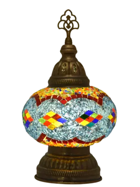 صورة مصباح طاولة من فسيفساء شكل قصير
