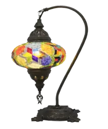 Show details for Mosaic table lamp in the shape of a camel's neck in stained glass Tarik