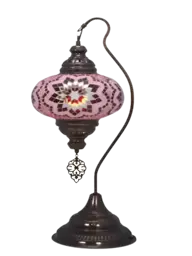 Show details for Mosaic Swan Neck Stained Glass Table Lamp (Night Light) Tarik