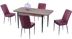 Kanatlı Koyu Ceviz masa - Çizgi Sandalye resmi