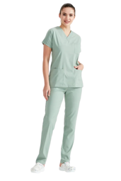 Picture of Mint tulle surgical suit with a V-neck