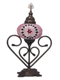 Show details for Heart shaped mosaic table lamp Tarik