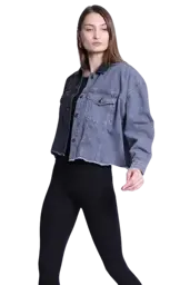Show details for Black women's jeans jacket - gray Tarik