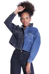 Show details for Black-blue women's denim jacket Tarik