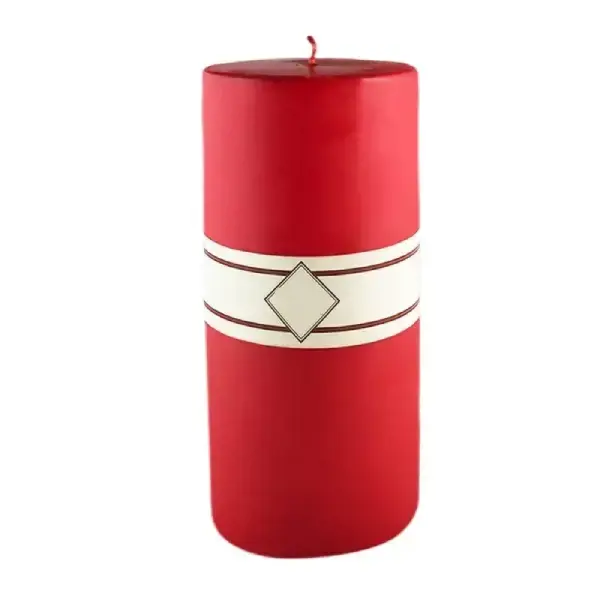 Picture of Cylinder Candle - Unscented -Red Color 