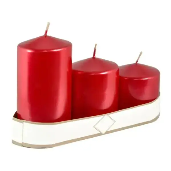 Picture of Cylinder Candle Odorless Red Color