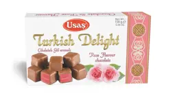 Show details for Rose flavored Turkish delight covered with chocolate 158 grams Tarik